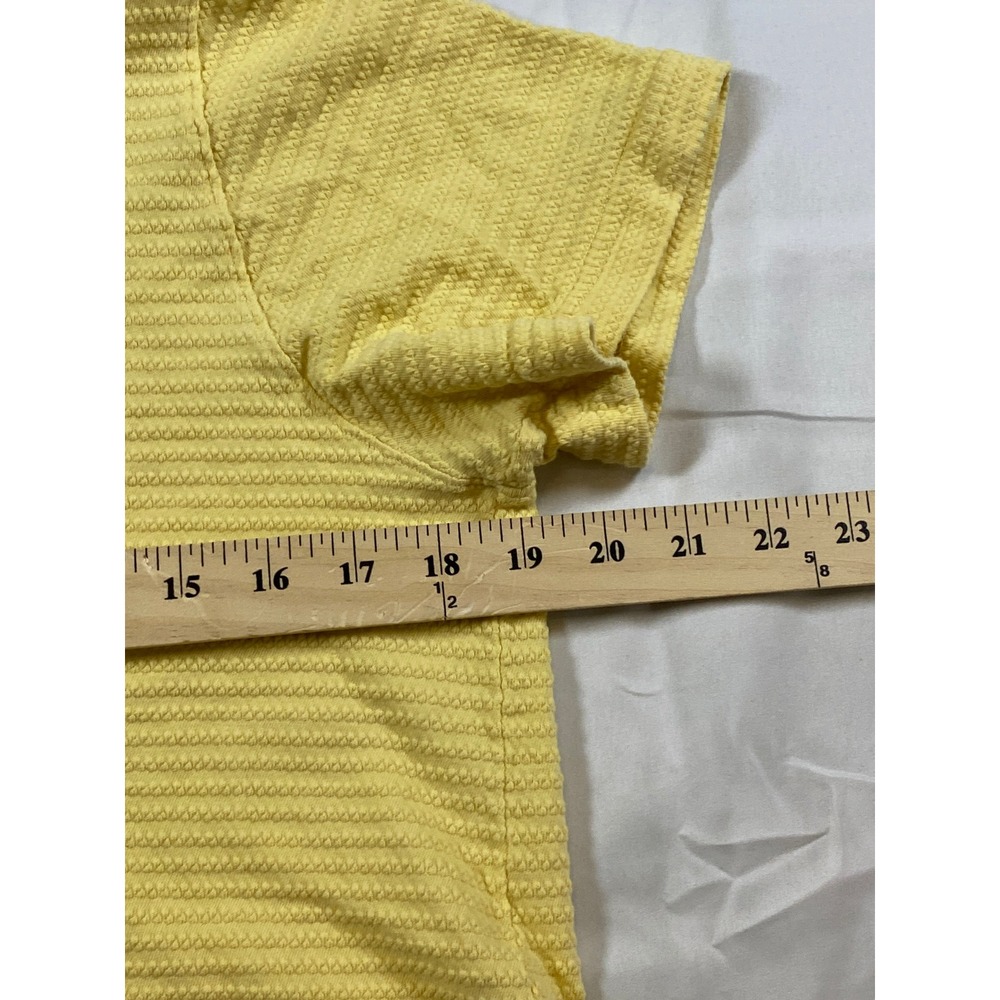 Big Bud Press Pantry Button Up Shirt Yellow Textured Short Sleeve XXS - Picture 8 of 9